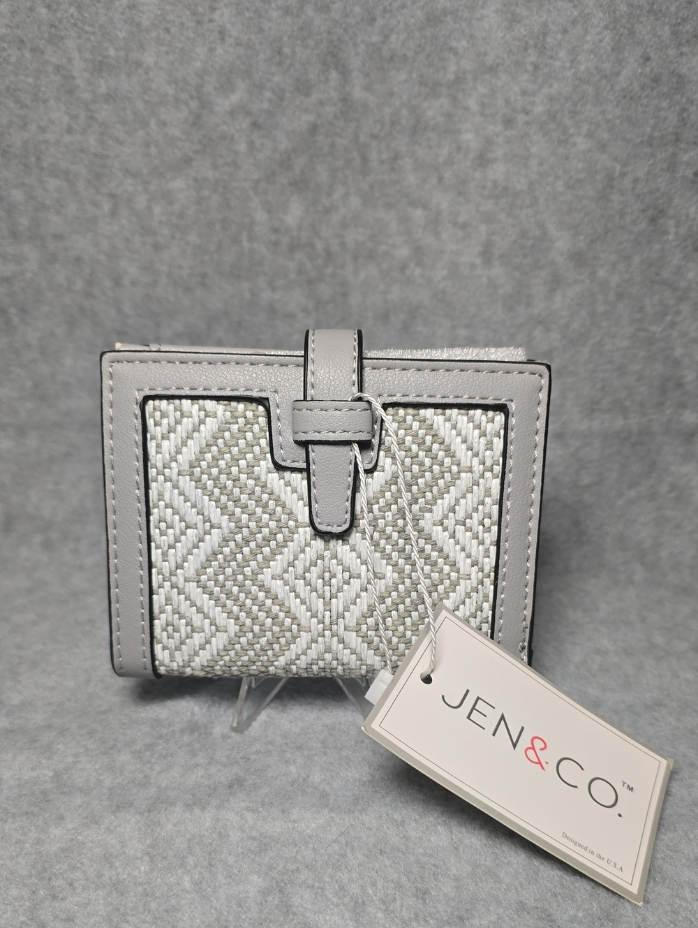 Jen & Co. Dialcy Women's Light Gray Woven Compact Wallet